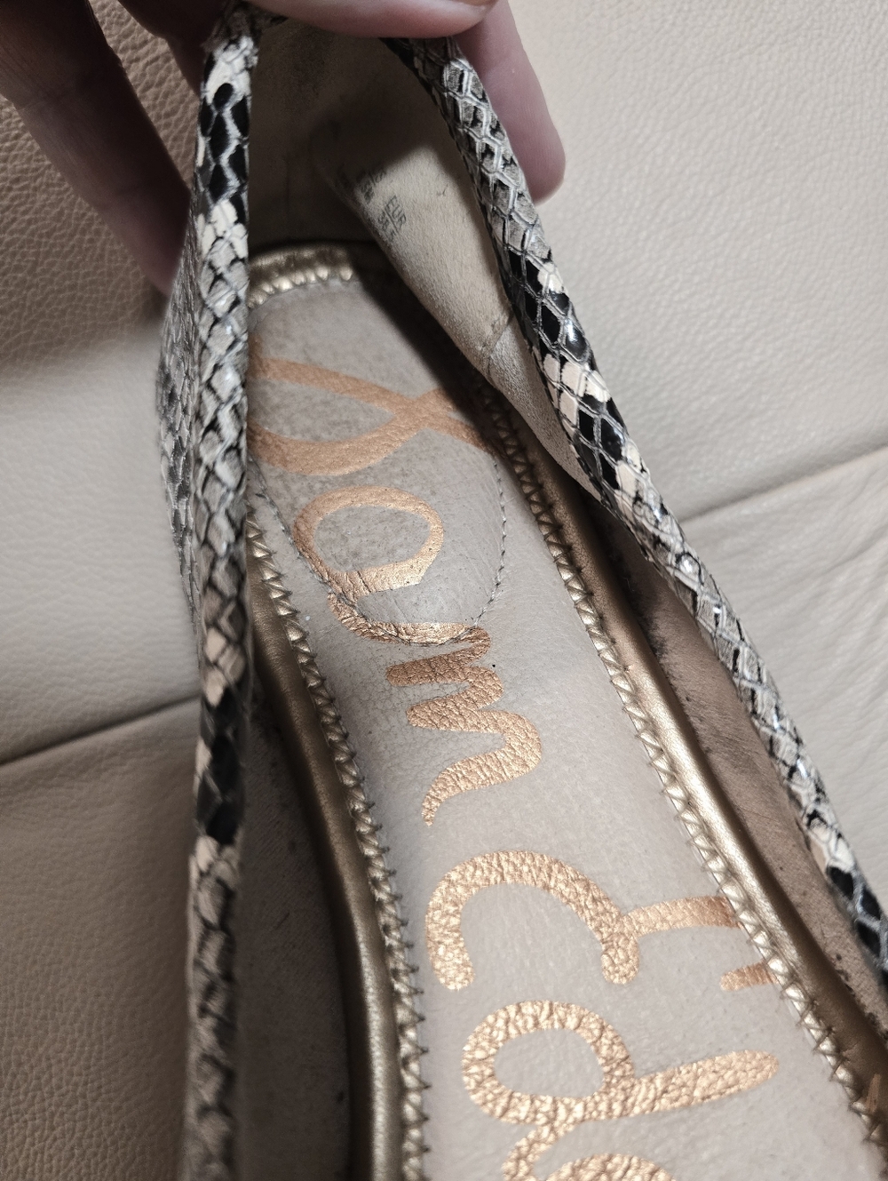 Sam Edelman Felicia Flats Ballerina Ballets Phyton Animal Print Leather 8.5 - Picture 8 of 8